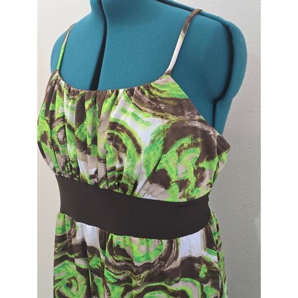 Vintage Y2K Plus Size 2X Swirl Print Sundress Empire Waist Summer Casual Dress - Picture 2 of 7
